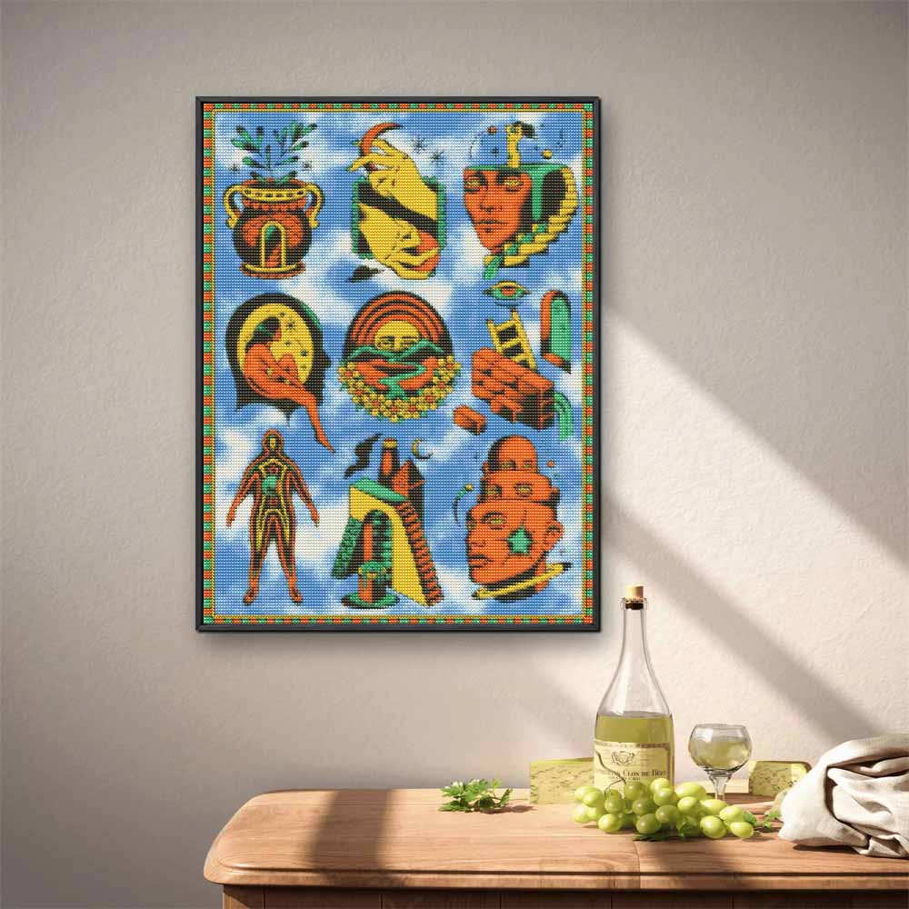 Full Drill Diamond Painting Kit Surreal Abstract Art Design Relaxing Creative Craft for Home Wall Decoration and Artistic Interior Spaces