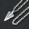 Viking Punk Arrowhead Pendant Stainless Steel Men Necklace Rune Sword Jewelry