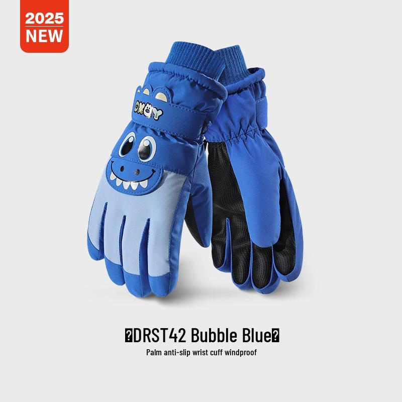 Children's Warm Waterproof Winter Ski Gloves, Non-Slip, Fleece-Lined for Ice Skating and Snow Play