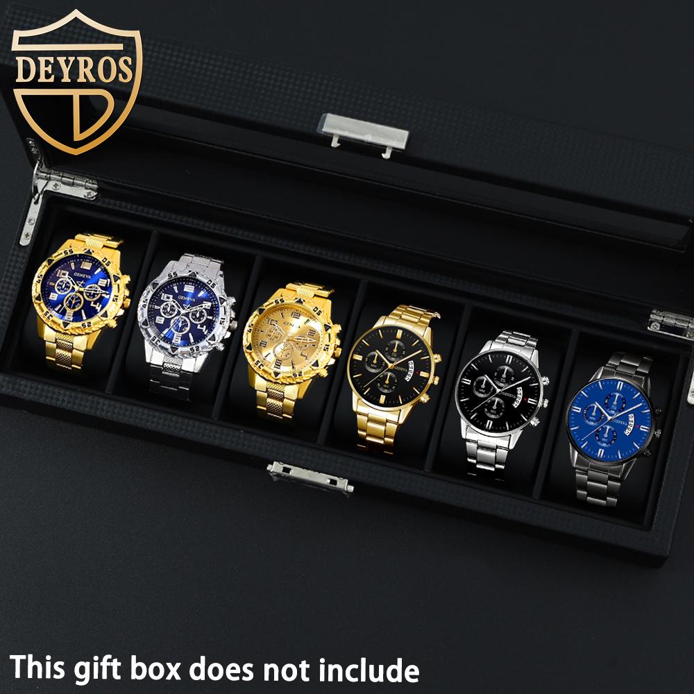 

DEYROS 6 Pcs/Set Casual Fashion Men s Watches Quartz Movement Alloy Strap Wristwatch Suitable for Daily Wear Ideal Gift for Men No