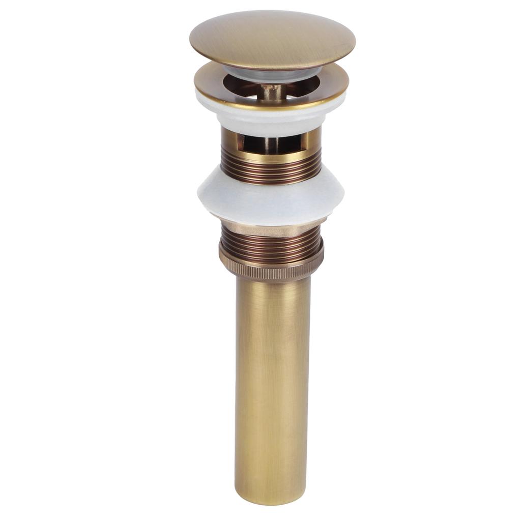 Brass Popup Drain Stopper Bathroom Basin Sink Draining Without Overflow AccessoryAntique Big