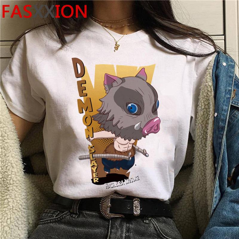 Casual Anime Demon Slayer Graphics Women Tee 90S Summer Short Sleeve O-Neck Female Tops Unisex Streetwear Y2K Clothing