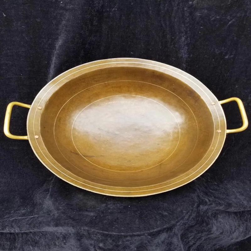 

Soulinian Handmade Brass Copper Double-Handled Wok