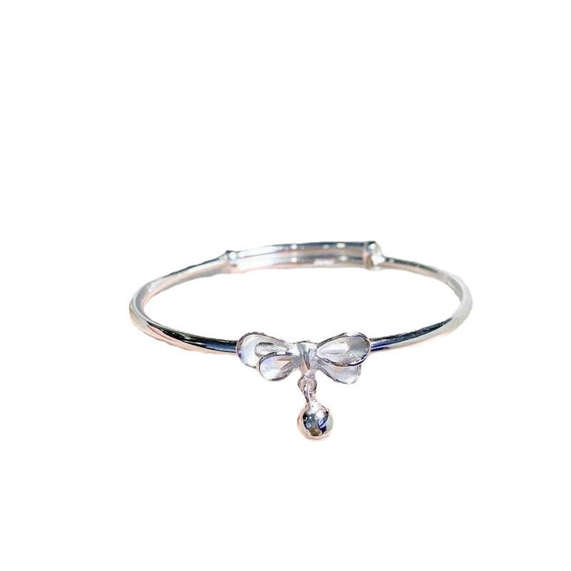 

RUI RUI YU Роскошный дизайнерский браслет с бантом-колокольчиком для женщин Серебряный цвет Открытый регулируемый браслет Свадебная вечеринка Заявление ювелирных изделий Подарок None