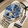 POEDAGAR Luxury Men Watch Top Original Waterproof Luminous Chronograph Man Wristwatch Stainless Steel Quartz Watches