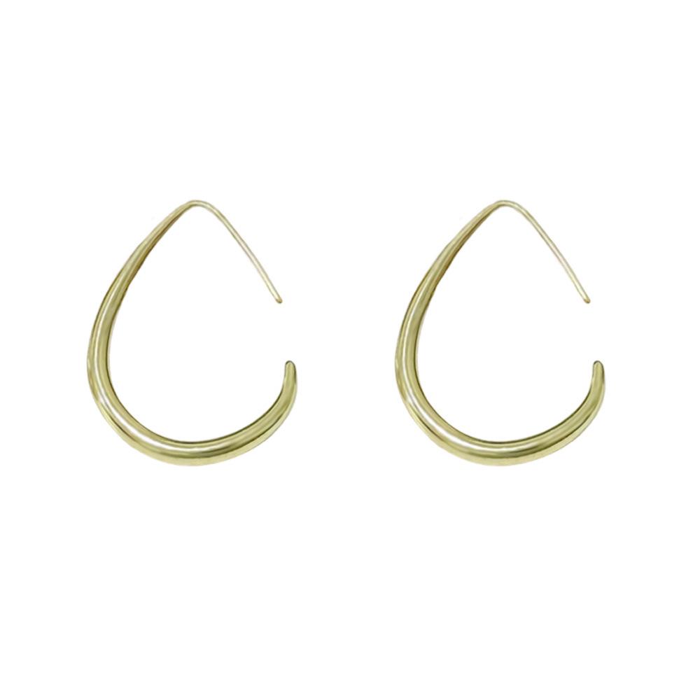 Retro European & American Metal Water Drop Hoop Earrings: Exaggerated Hong Kong Style Studs for Women