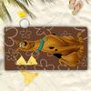 1pc Quick-Dry Brown Spotted Dog Beach Towel - Polyester 2D Flat Unisex Soft Lightweight Gift for Swimming Camping Surfing Beach