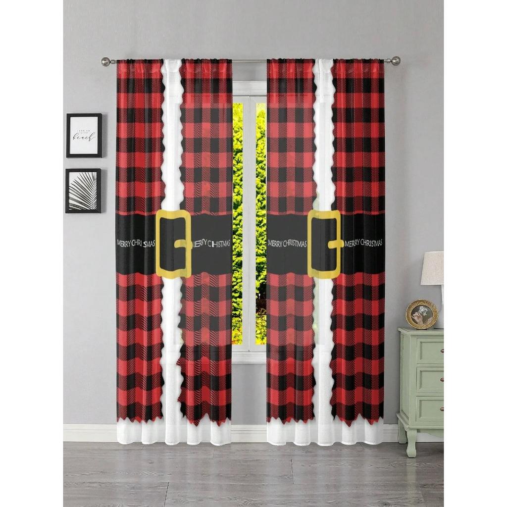 Modern Christmas Silver Decoration With Stars and Snowflakes Curtains for Living Room Bedroom Curtain Home Decor With Hooks