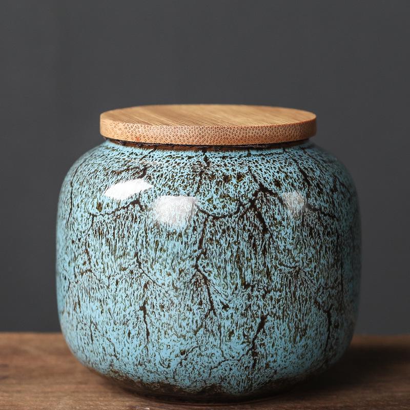 Small Sealed Japanese Ceramic Tea Can for Home Use: Ideal for Tie Guan Yin, Pu'er, and Herbs