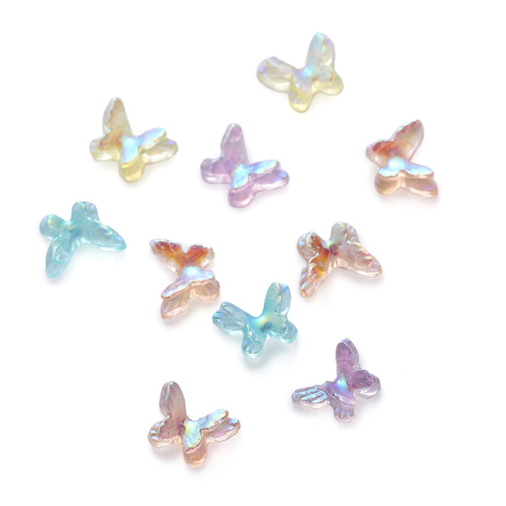20/50Pcs Mini Aurora Glitter Colorful 3D Resin Butterfly Epoxy Resin Filiings for DIY Epoxy Resin Mold Cratfs Nail Art Fillers