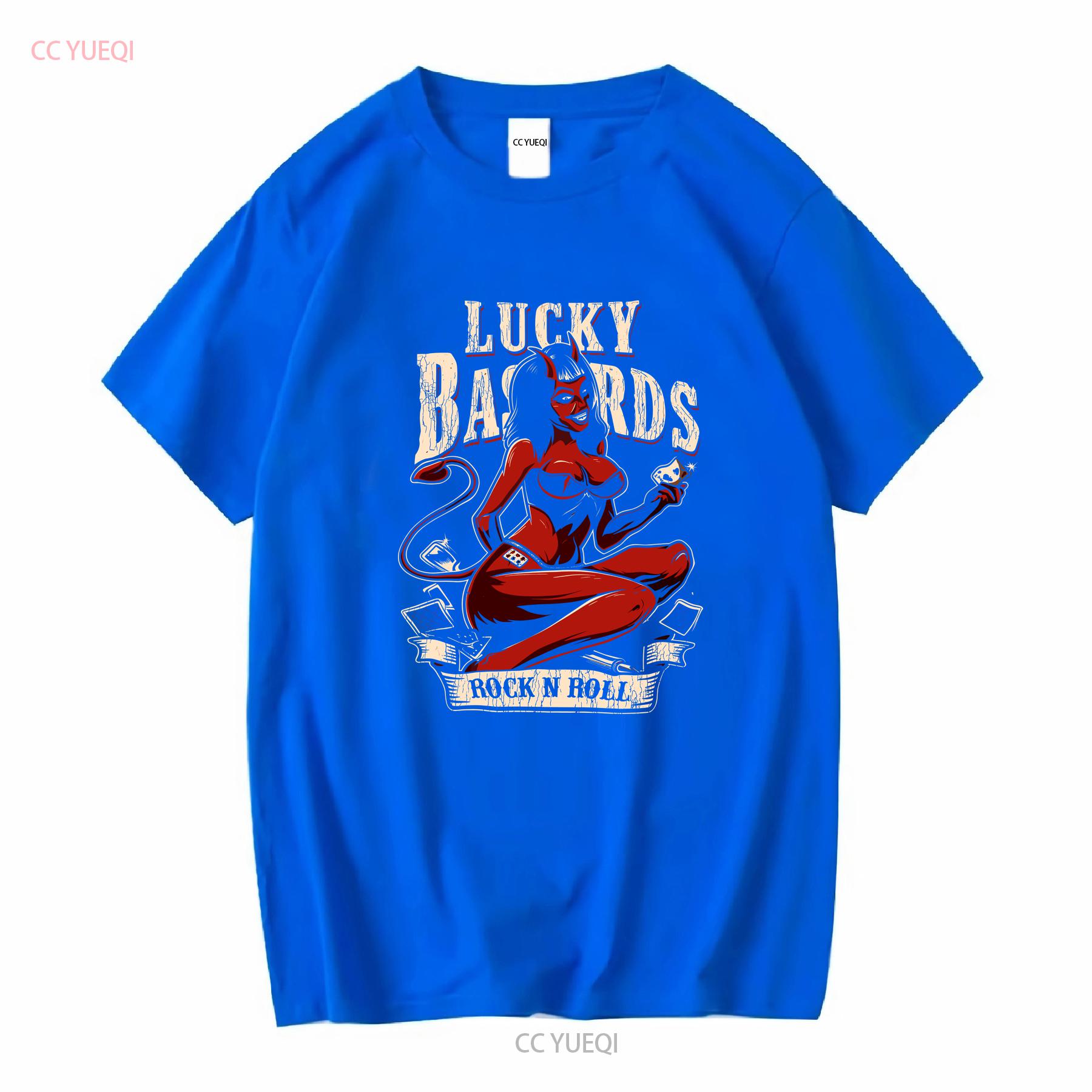 Lucky Bastards Rock n Roll 1 Mens T Shirt long or short sleeves vintage Washed Casual Soft Stretched Comfortable streetwear S