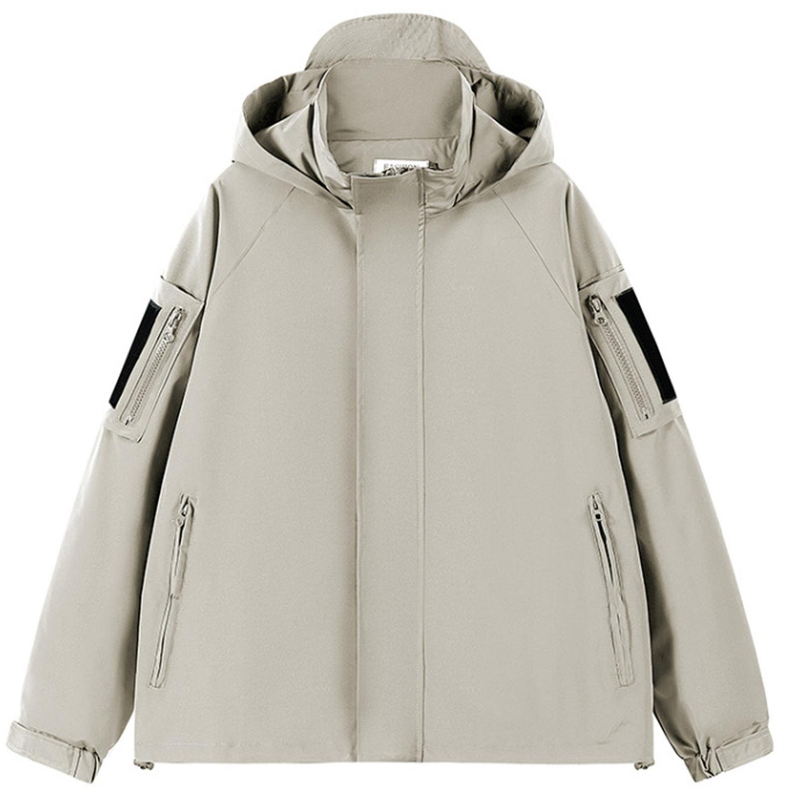 

Мужские свободные рабочие куртки-двойки, модный планктонный худи-топ с капюшоном для зарядки XL хаки