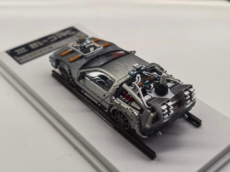MJ 1/64 Legierung Zurück in die Zukunft Zeitmaschine DMC-12 Diecast Modellauto Klassisches Metall Präzisionsfahrzeug Sammlung Display Geschenk