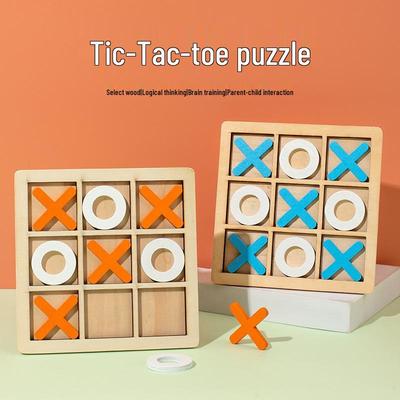 Pädagogisches Holz-Tic-Tac-Toe-Spiel für Kinder zum frühen Lernen und zur Förderung des logischen Denkens
