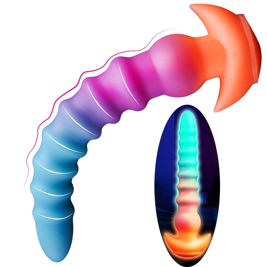 Luminous Silicone Spiral Anal Plug - Super Long Outdoor Wear Expander Dildo SM Toy