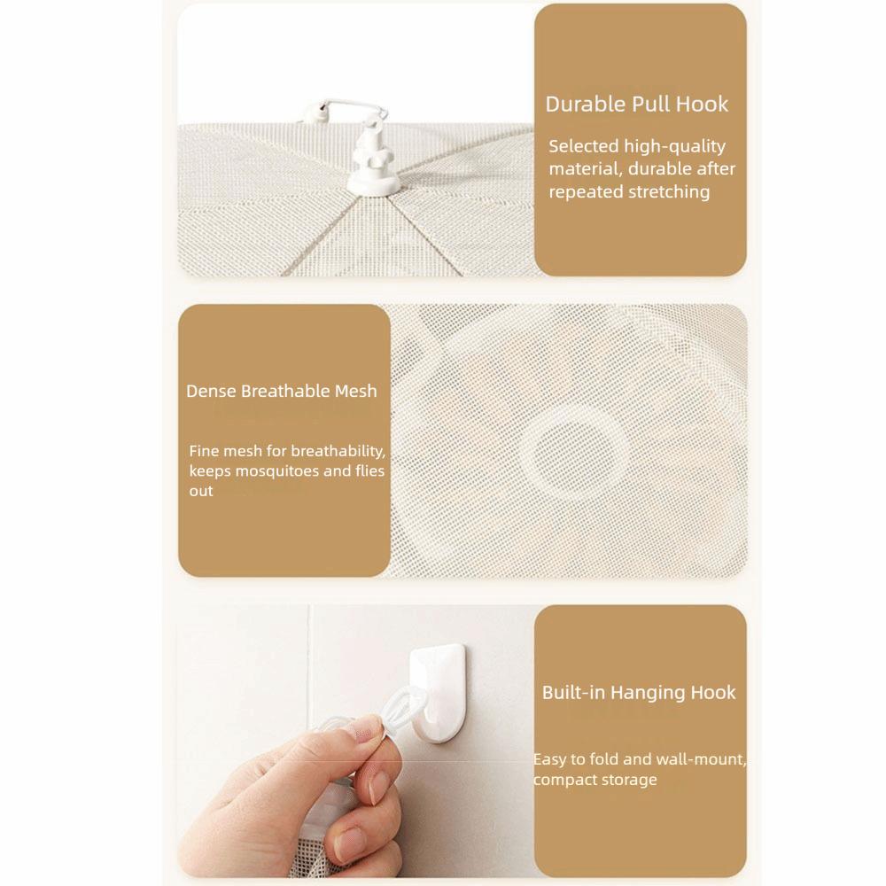 Breathable Mesh Dish Cover Washable Anti-fly Umbrella Tent Foldable Food Cover  Outdoor