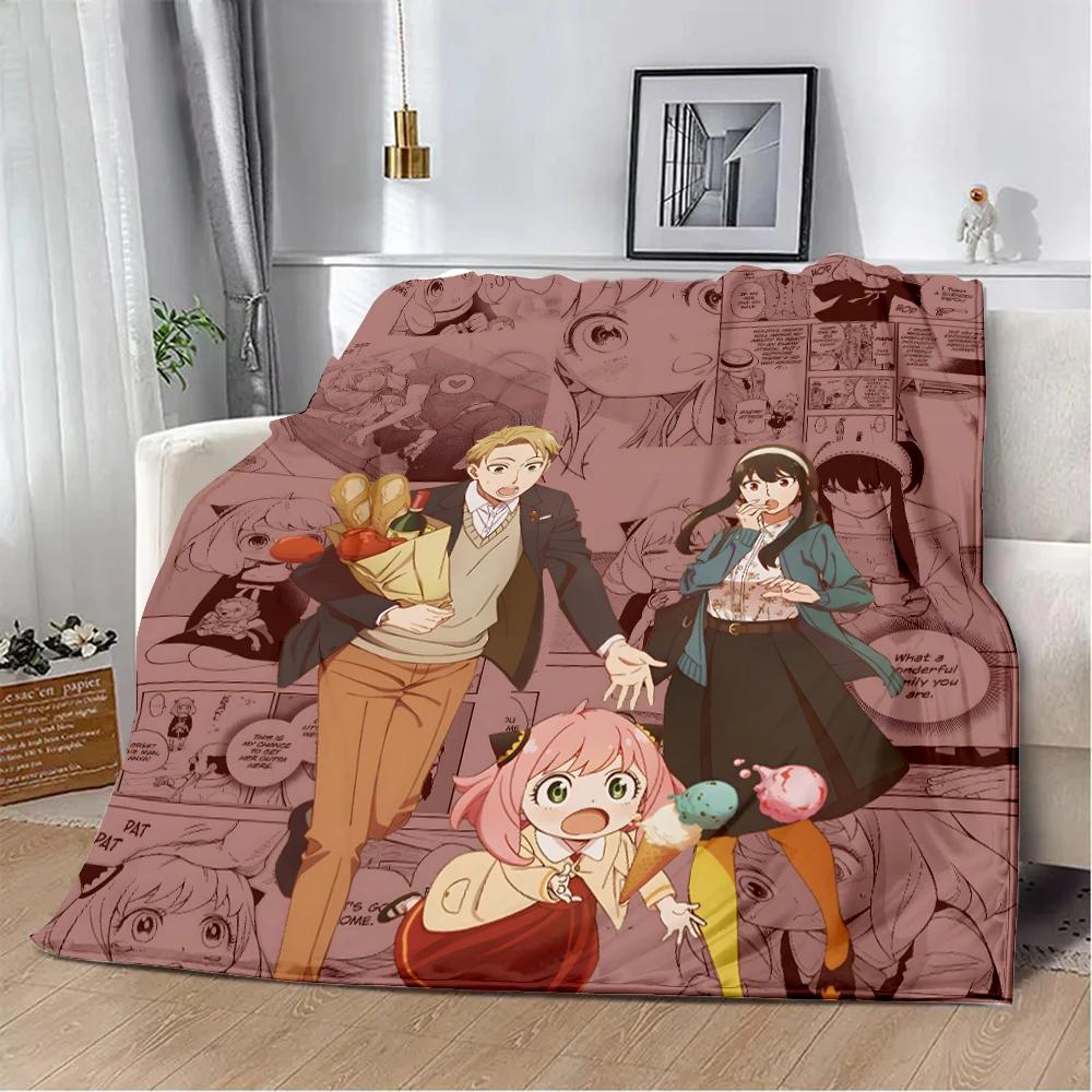 Spy x family Cartoon anime Printed Blanket Picnic Blankets Warm Blanket Soft and Comfortable Blanket Home Travel Birthday Gift