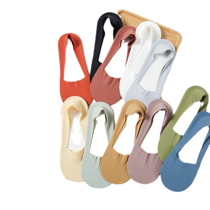 Women's Ice Silk Low-Cut Seamless Socks – Anti-Slip Invisible Spring/Summer Short Socks
