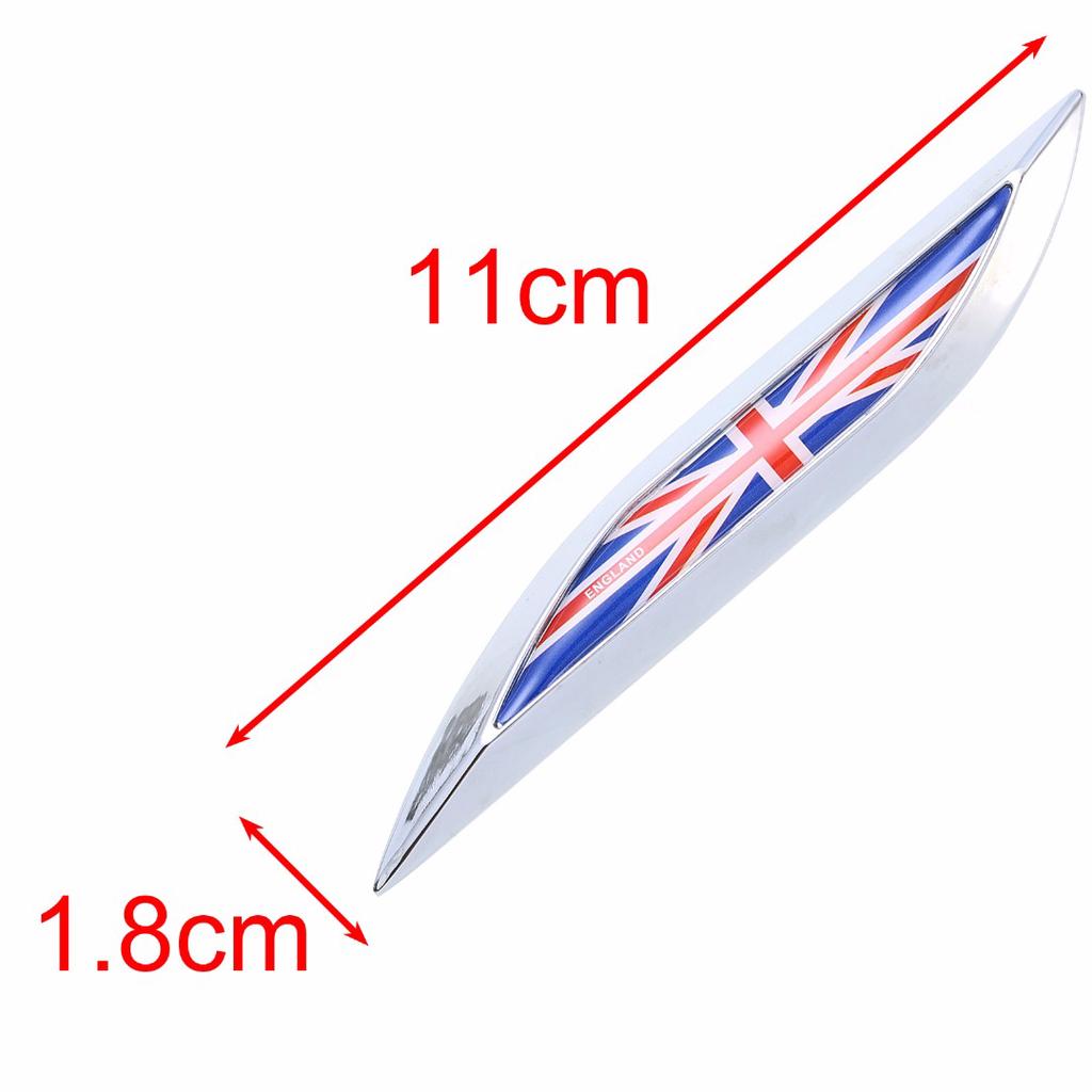 2ks Metal Union Jack Samolepka s vlajkou Spojeného království na boční blatník sukně Emblém odznaku Samolepka