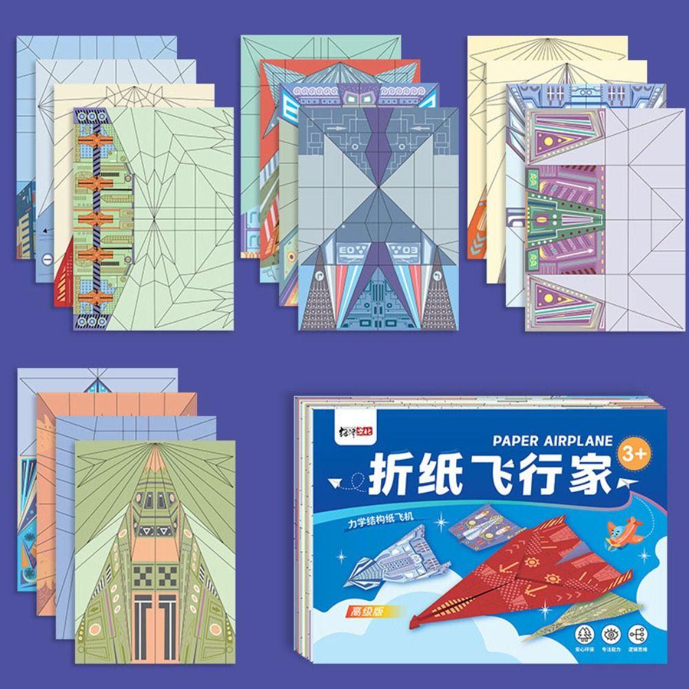 Art Learning Handmade Colored Paper Set Montessori Versatile Paper Aircraft Toy  Boys Baby Girls