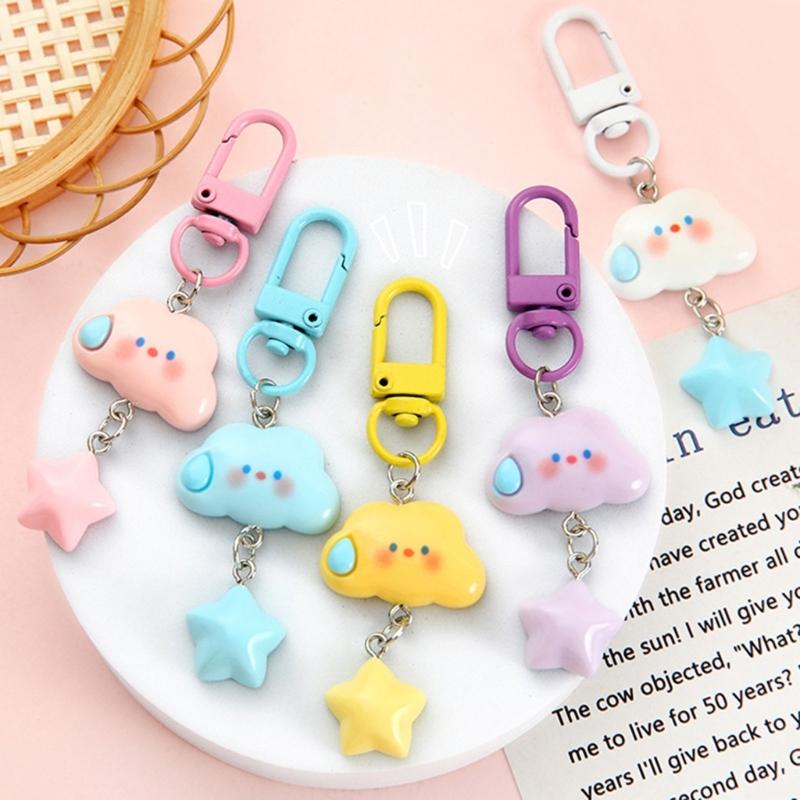 Playful Cloud Keychain for a Whimsical Twist Soft and Durable Key Rings Ornament Hilarious Cloud Key Chain Accessories