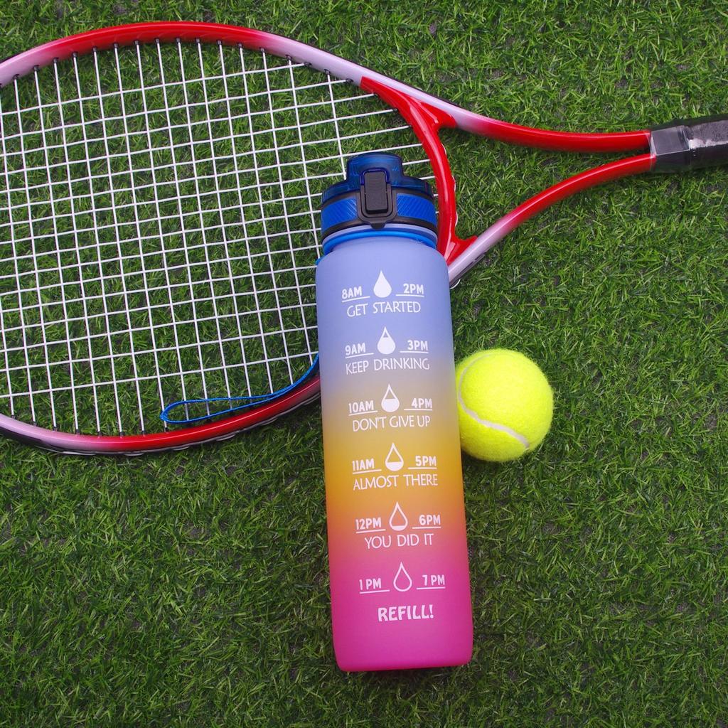 1000Ml Large Capacity Men's and Women's Matte Feel Sports Water Cup with Time Scale Kettle