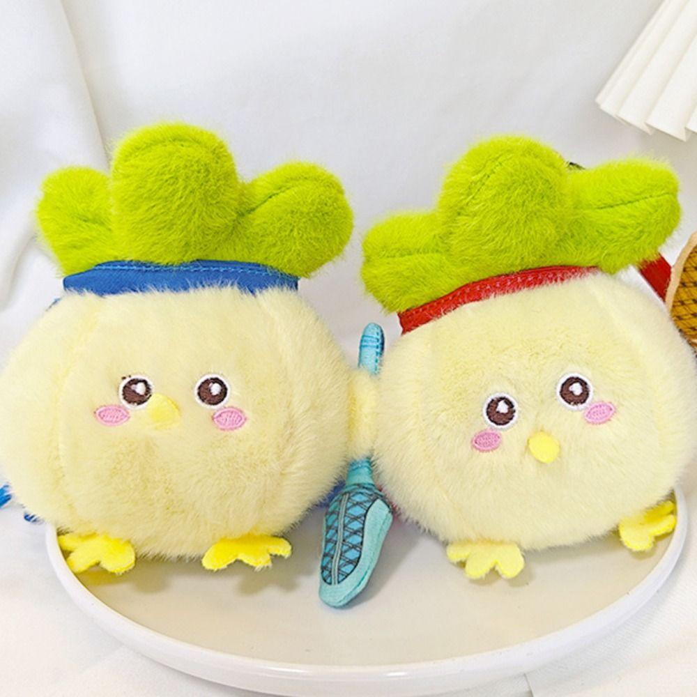 Garlic Bird Stuffed Cabbage Chicken Keychain Cartoon Chicken Plush Keychain  Car Key Accessories