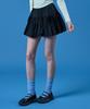 Collet Balloon Ribbon Flare Elastic Waist Mini Skirt Skirt Pants [Black]