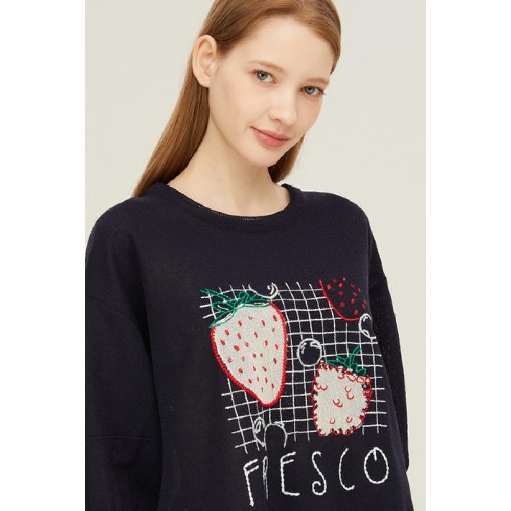 Benetton Tricot Benetton Mânecă Volum Căpșună Bakpa8531