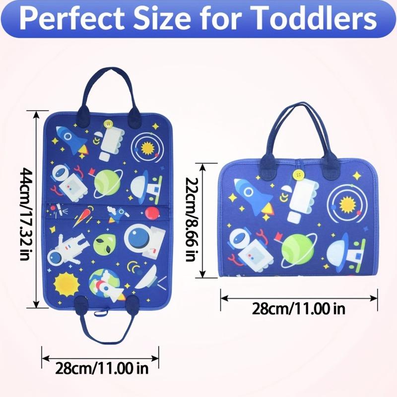 Montessori Busy Board für Kleinkinder Sensorisches Spielzeug Feinmotorik Aktivität Reise Lernen Geschenk für Jungen Mädchen Blaues Polyester