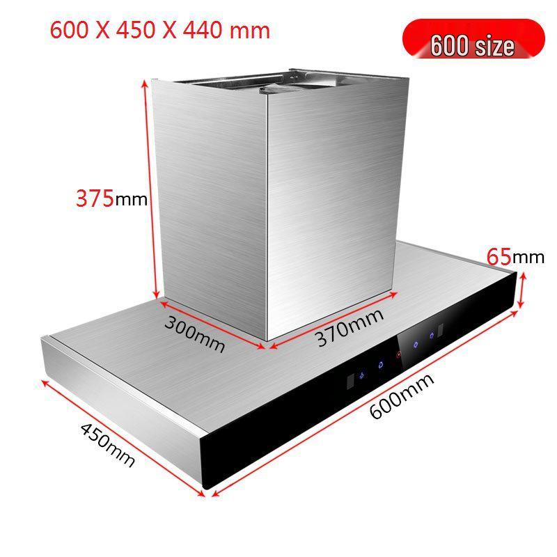 Compact 60-70cm Euro Style Top-Mount Range Hood with Large Suction for Small Apartments.