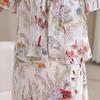Chiffon V-neck Printed Dress for Women 2025 - Elegant Two-Piece Style for Middle-aged and Elderly Summer Fashion