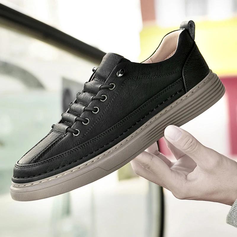 

Модный бренд Мужская спортивная повседневная обувь на шнуровке Коровья замша Натуральная кожа Мужские удобные лоферы для вождения Новые мужские классические уличные оксфорды 47 чёрный