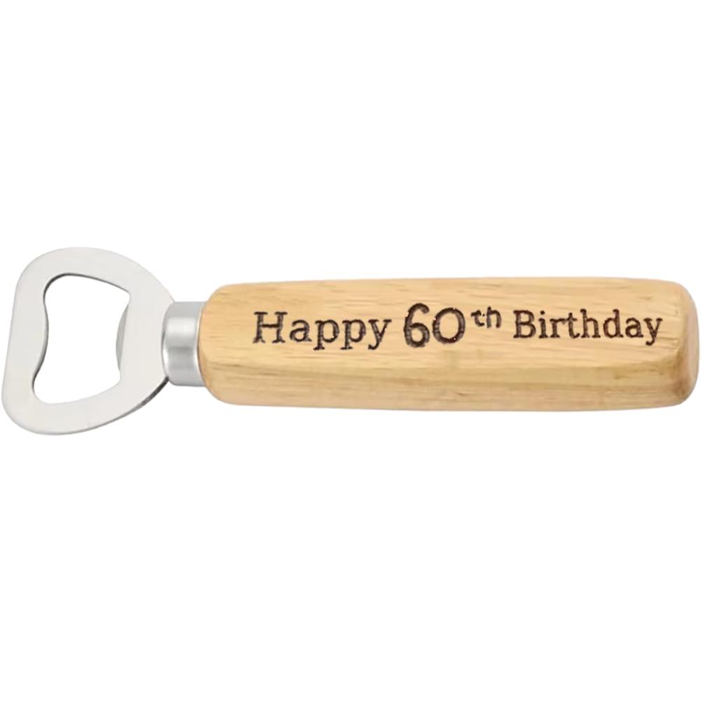 Birthday Bottle Opener 18th 21st 30th 40th 50th 60th Wood Beer Bottle Opener Fathers Day Birthday Party Gift Home Table Decorate