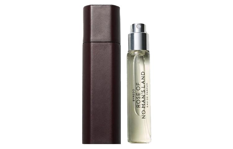 Byredo Perfume Sample Set Travel Set 12ml & Black/Burgundy Leather Pouch Shell No Man s Land Rose, Burgundy, Travel Pack