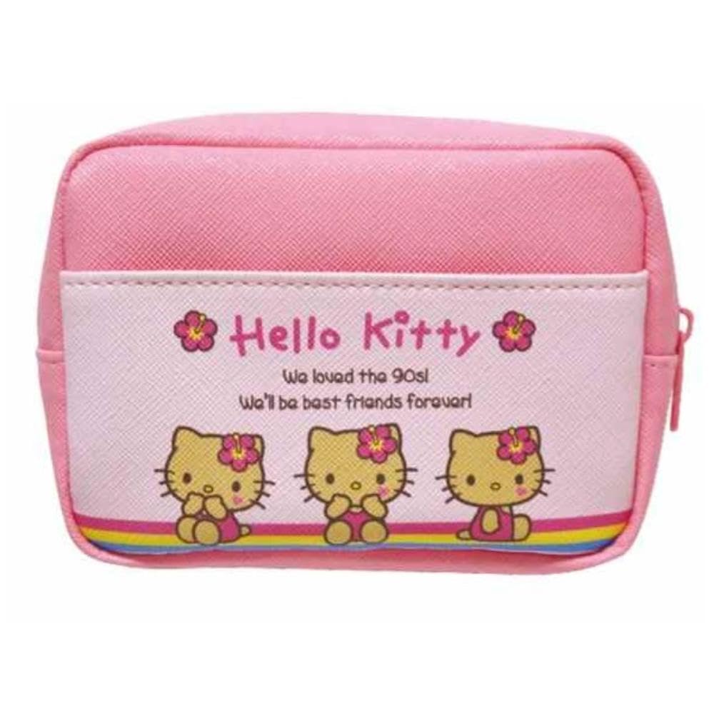 K Company Hello Kitty (Suntan Series) Multi-Pouch with Mesh Pocket, Pink, KTHI-MPM-PK, H8 x W11 x D4cm