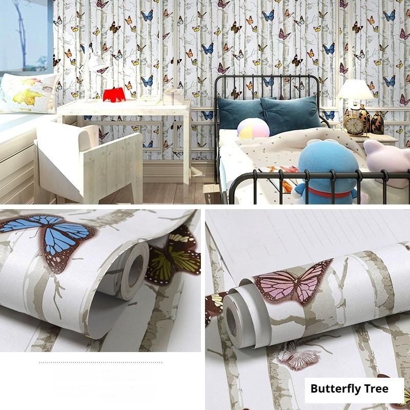 Selvklebende Tapet Pastoralt Blomstermønster Selvklebende Tapet Soverom Stue Møbler Renovering Vanntett og Fuktsikker 10 Meter