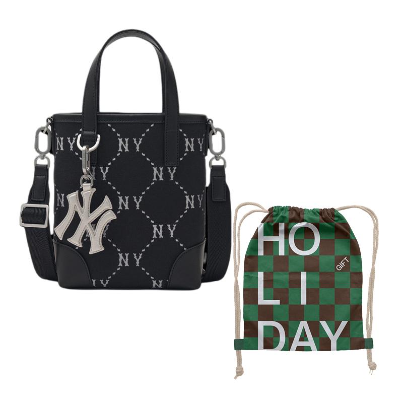 New MLB Artificial Leather Shoulder Bag, Crossbody Bag, Handbag Clutch, Student Backpack Unisex Black 3ACRS054N-50BKS