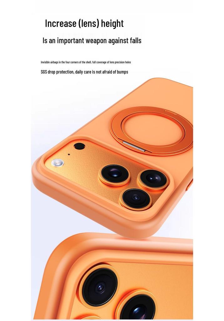 iPhone 17 Pro Max Case: Skin-Feel, Two-Tone, Rotating Stand, Drop Protection