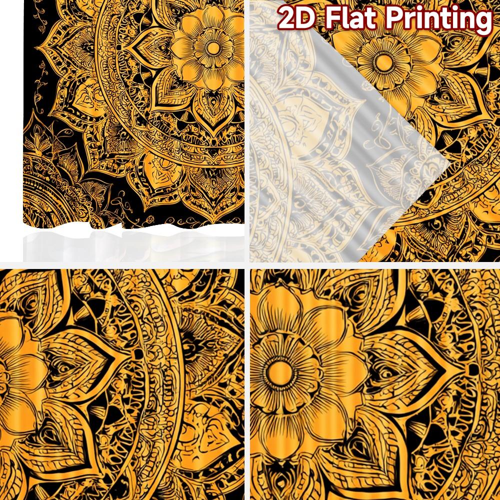 2D FLAT PRINTING 2pcs Curtains (Without Rod) Golden Mandala Design Saint Patrick Is Day Holiday Curtains with Digital Printing