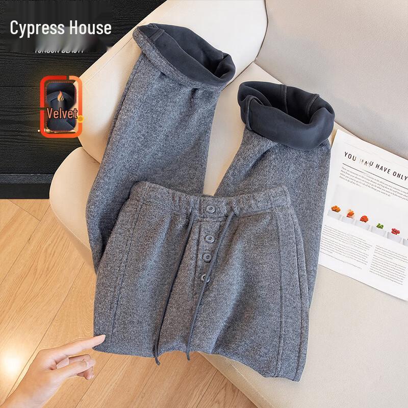 Women s Wool Blend Fleece Lined Drawstring Casual Pants XL
