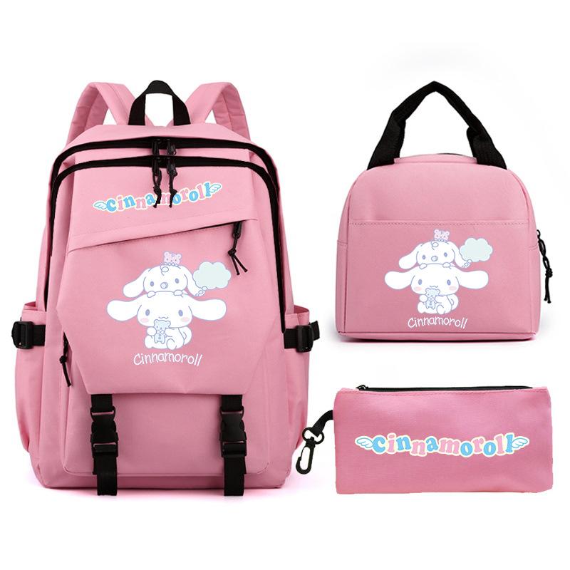 Cartoon Puppy Printed Schoolbag Set Backpack + Lunch Bag + Pencil Case Three-Piece Set