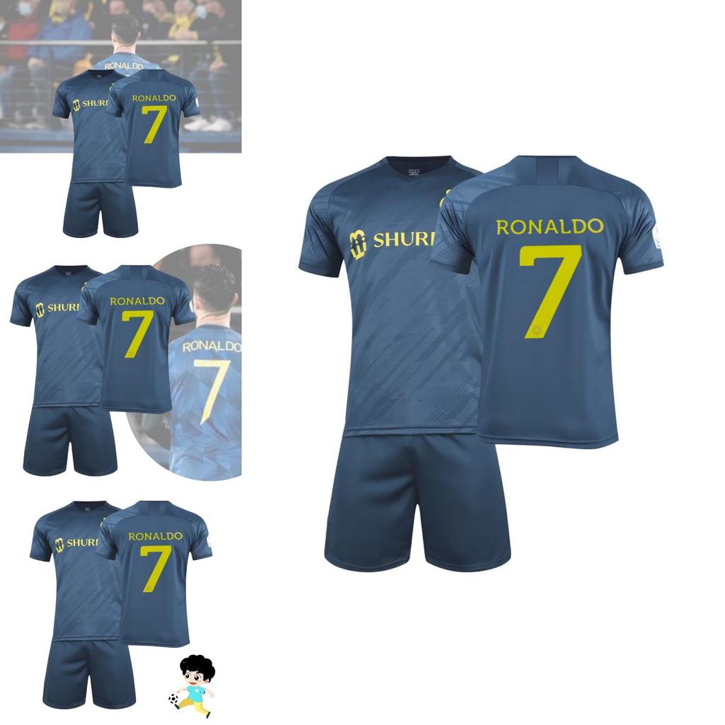 22-23 Saúdská Arábie Vítězný Tým Ronaldo Fotbalový Dres 7 Dětský Fotbalový Týmový Dres Tištěné Číslo