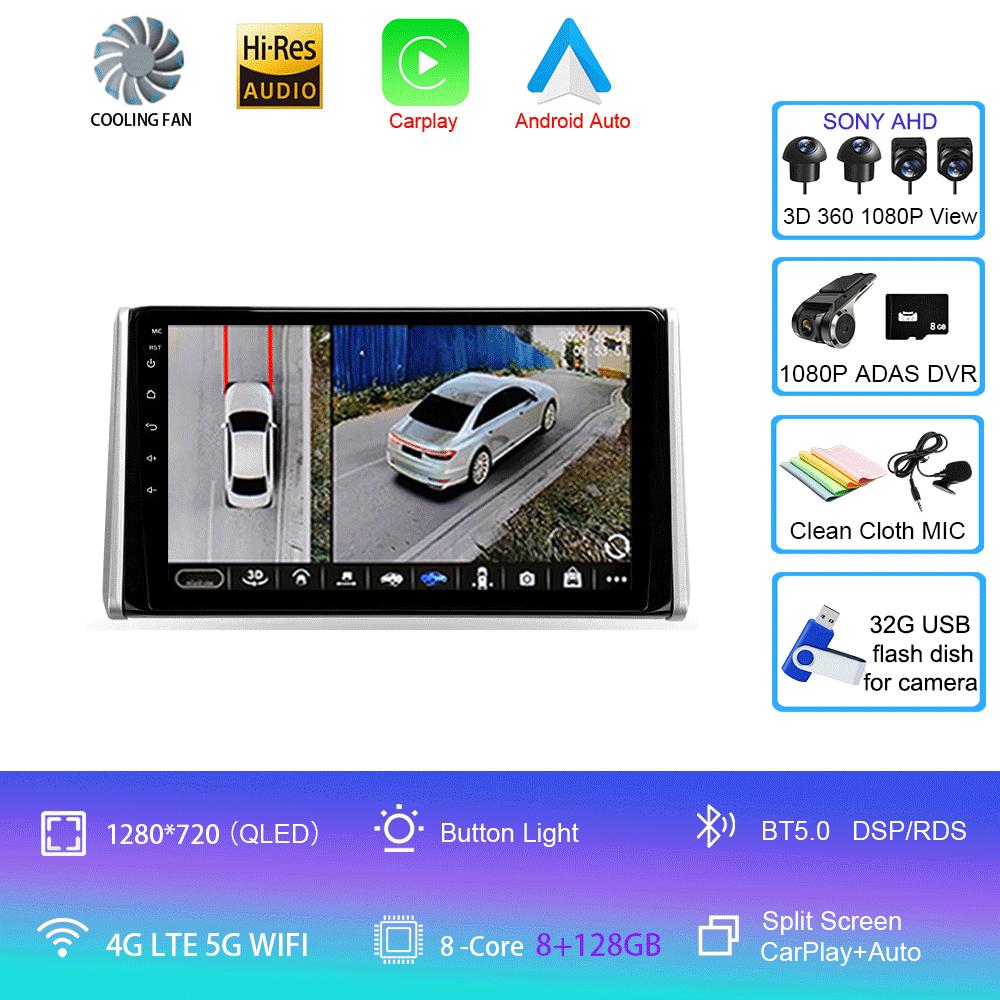 Android 14 Car Radio For Toyota RAV4 5 XA50 2018 - 2025 Multimedia Video Player Navigation Stereo GPS No 2din 2 Din Dvd