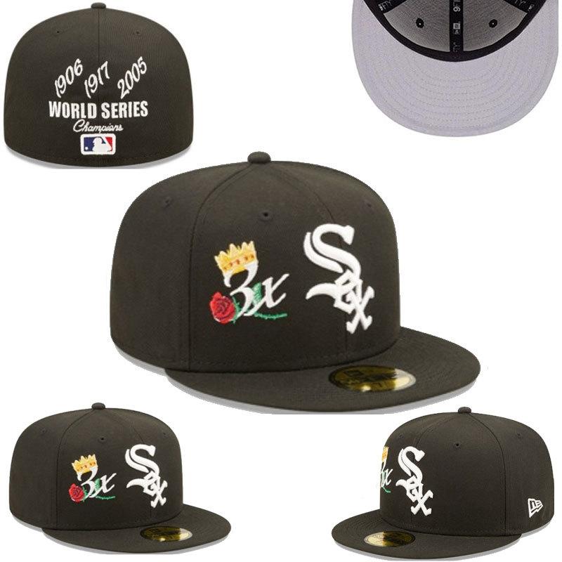 Chicago White Sox size cap, hip-hop cap, baseball cap, sun protection cap, embroidered cap, flat-brimmed cap