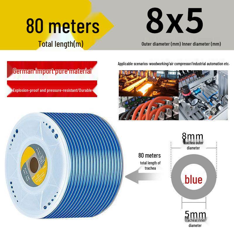 Przezroczysty wysokociśnieniowy wąż powietrzny PU odporny na wybuchy do kompresorów powietrza (Rozmiary: 6/8/10/12/14/16mm)