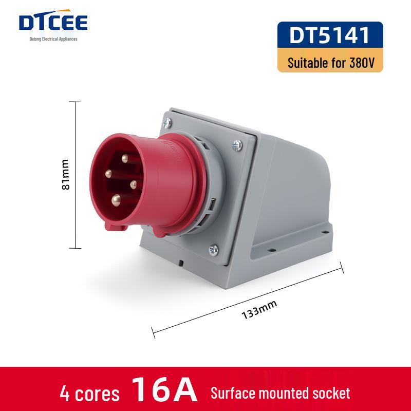 Waterproof 3-Phase 4-Pin 16A/32A IP44 Aviation Socket & Plug