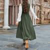 Women's Long Sleeve Dress Fall Casual T Shirt Loose Fit Pleated Front Dresses With Pockets