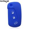 Silicone Car Key Case for Ford KA MK2 Urban Street Ka Vehicles Case Key Holder Keychian Remote Shell Jacket 3 Button 2008-2016