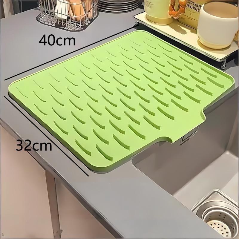 Silicone Drain Mat For Sink Kitchen Fruit And Vegetable Dish Draining Drying Mat Household Countertop Heat Insulation Mat